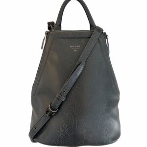 MATT & NAT Chandra Vegan Leather Backpack Bag in Shadow Grey